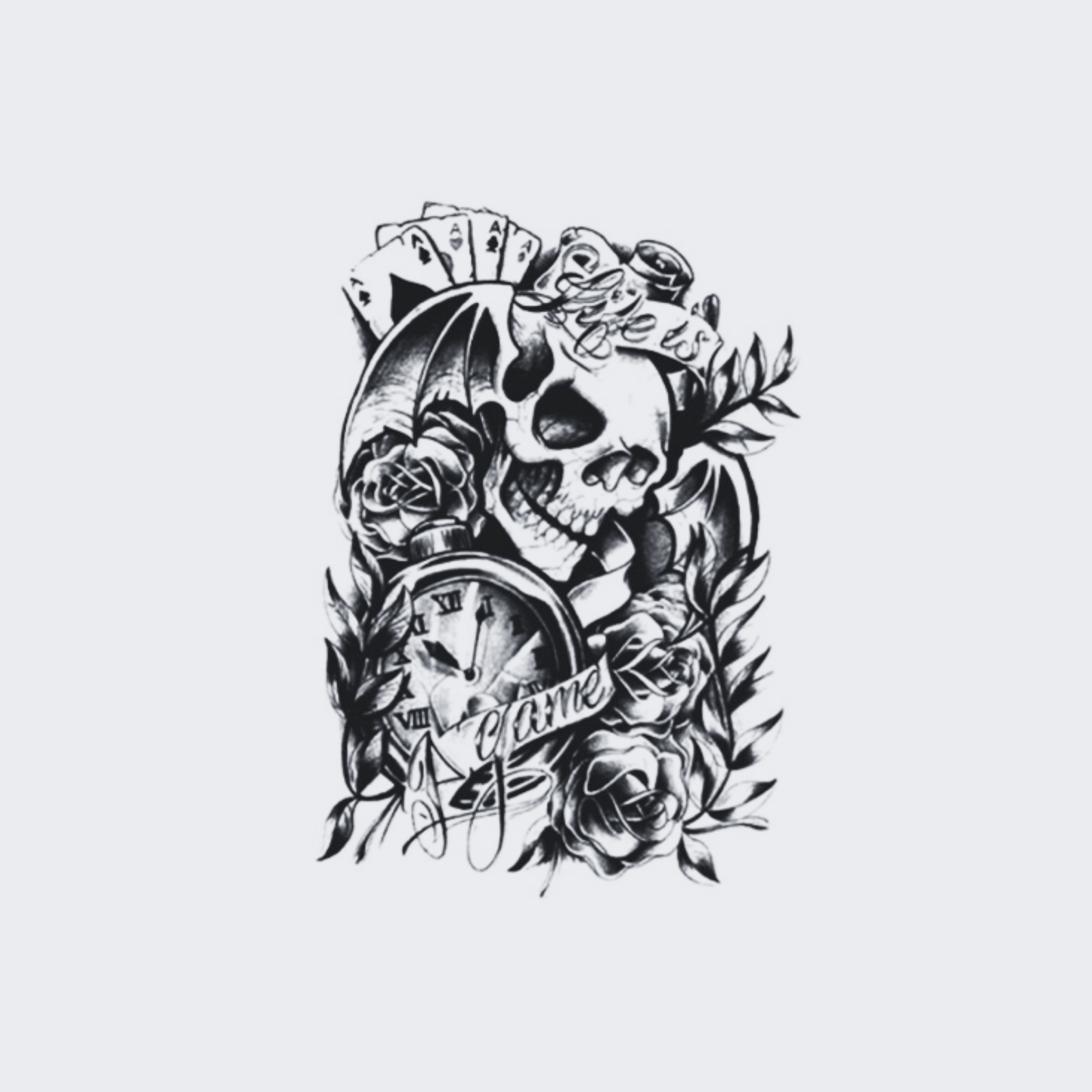 Skull with Roses