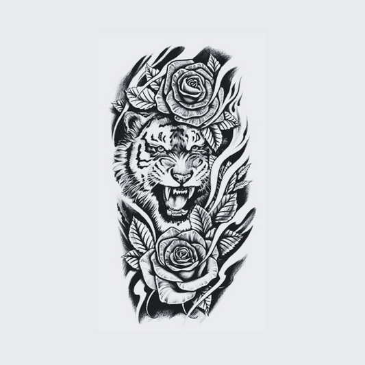 Tiger & Roses - Half Sleeve